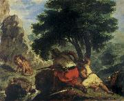 Lion Hunt in Morocco Eugene Delacroix